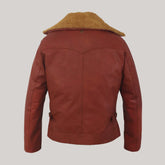 Mens Camel Brown Bomber Leather Jacket